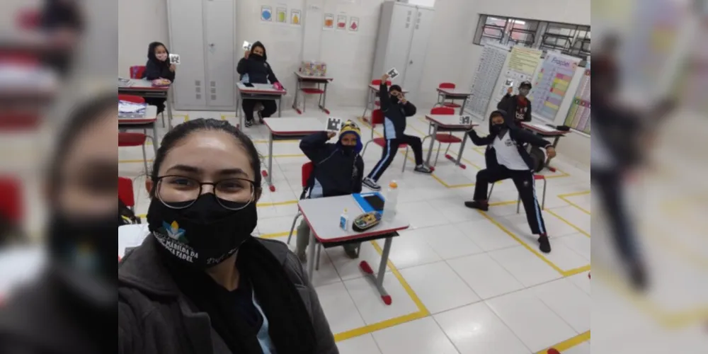 Aula dinâmica respeitou regras sanitárias para aprendizado dos alunos