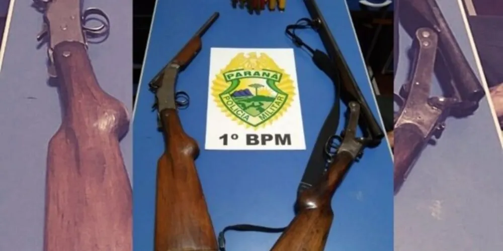 As armas foram apreendidas. 