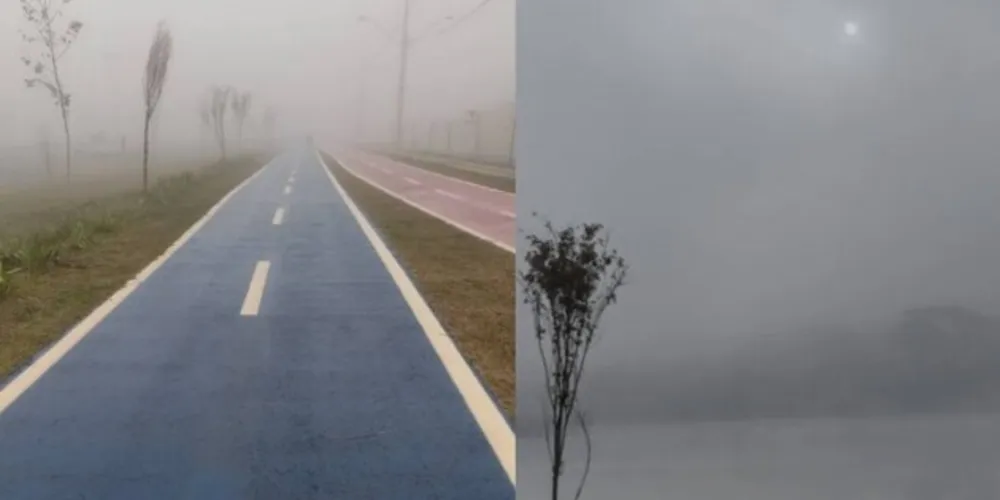 Forte neblina tomou conta do cenário ponta-grossense nesta manhã de segunda-feira