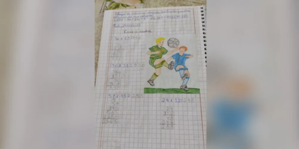 Alunos registraram seu trabalho no caderno