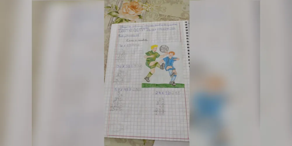 Alunos registraram seu trabalho no caderno