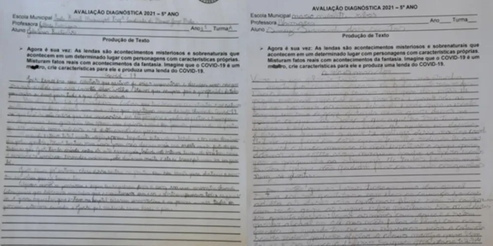 Materiais impressos foram enviados aos alunos