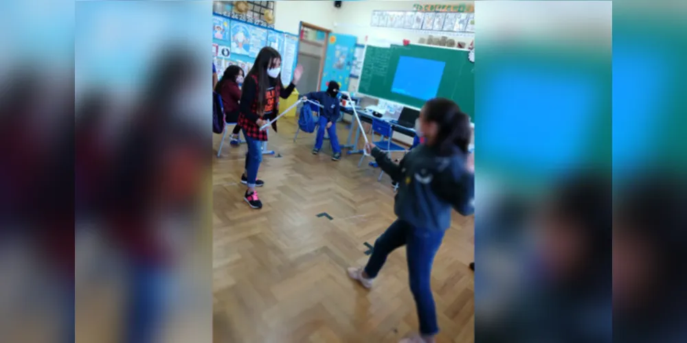 Reprodução de modalidades em sala divertiu alunos