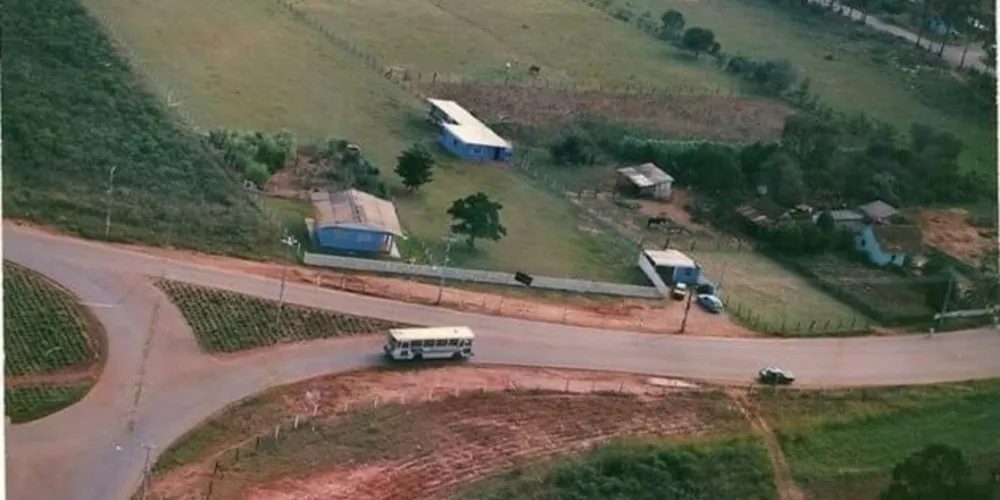 Fotografia da rotatória do Núcleo Santa Paula nos anos 80