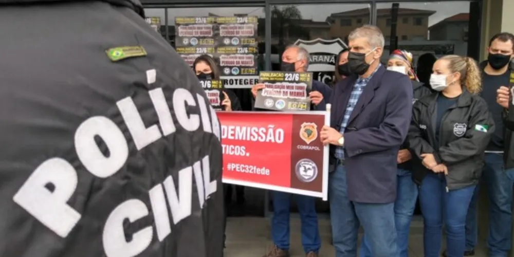 Imagem ilustrativa da imagem Policiais civis de PG cruzam os braços contra a PEC 32