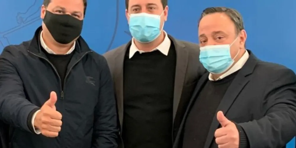 Sandro Alex, Ratinho Junior (PSD) e Hussein Bakri (PSD).