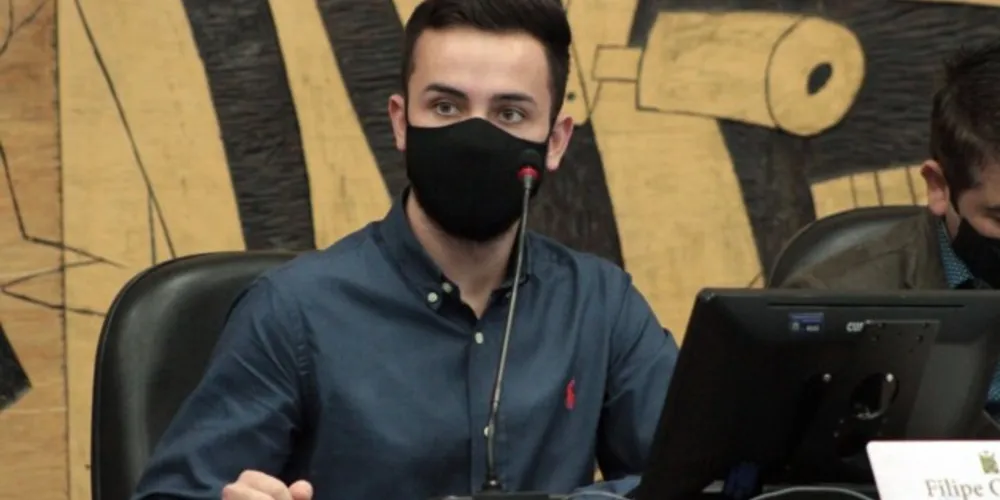 Vereador de Ponta Grossa, Filipe Chociai (PV), é o líder do Governo Municipal na Câmara.
