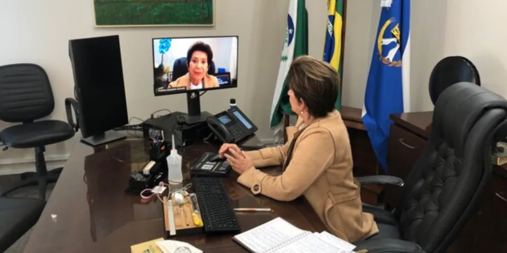 Prefeita Elizabeth Schmidt (PSD) marcou presença, virtualmente, no evento.
