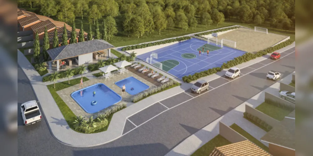 Espaço também tem quadras poliesportivas