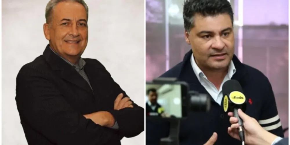 Jocelito Canto (à esquerda) e Marcelo Rangel (à direita), ex-prefeitos de Ponta Grossa.