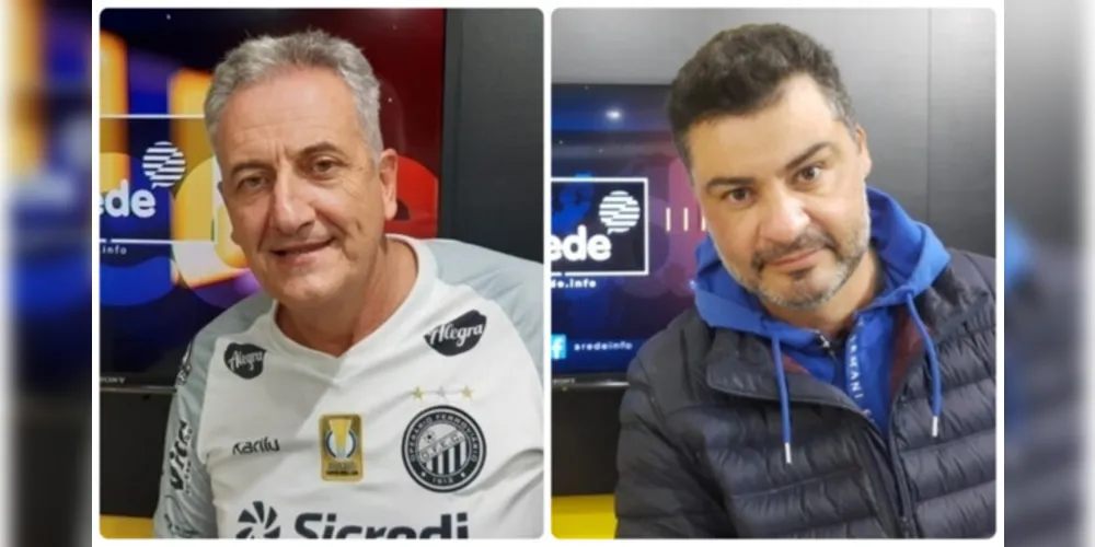 Jocelito Canto (à esquerda) e Marcelo Rangel (à direita), ex-prefeitos de Ponta Grossa.