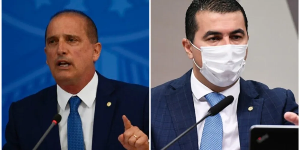 Ministro Onyx Lorenzoni (à esquerda) e deputado Luis Miranda (à direita).