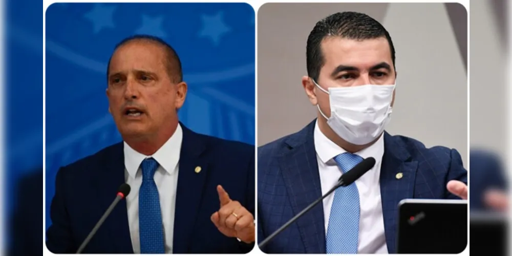 Ministro Onyx Lorenzoni (à esquerda) e deputado Luis Miranda (à direita).