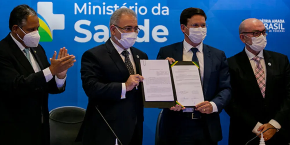 Ministros Queiroga (Saúde) e João Roma (Cidadania) participaram do evento.