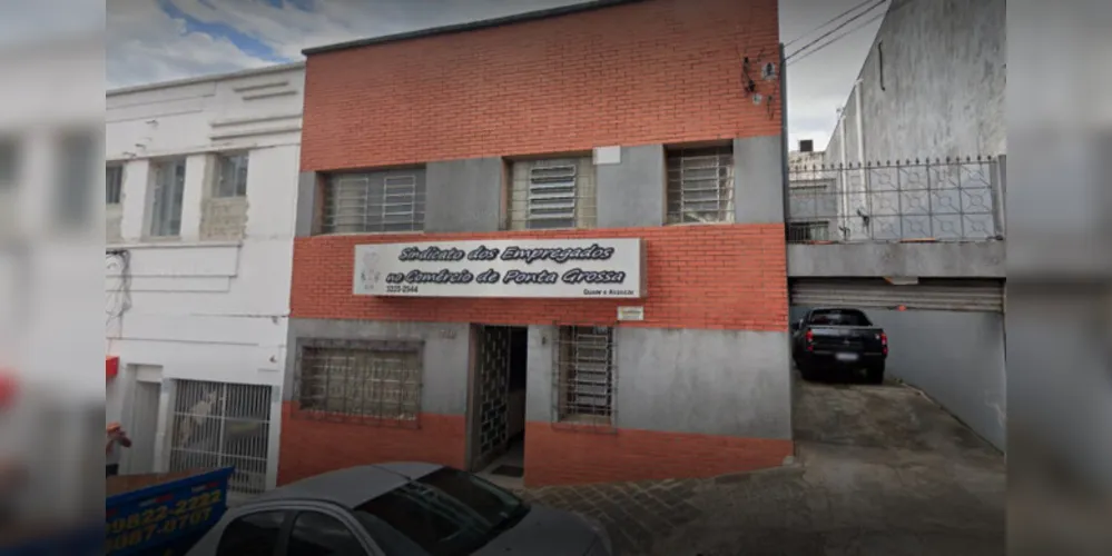 Fachada do Sindicato dos Empregados do Comércio de Ponta Grossa.