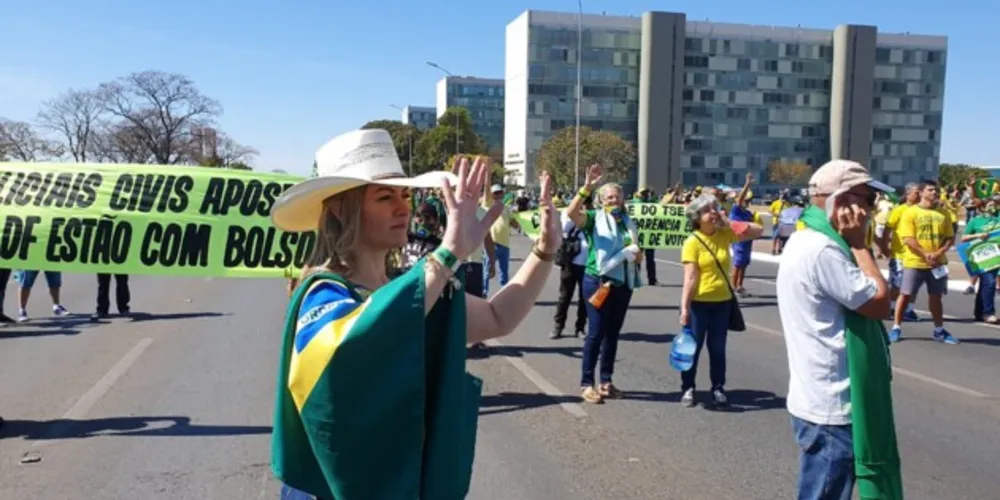 Deputada federal Aline Sleutjes (PSL), durante manifestação