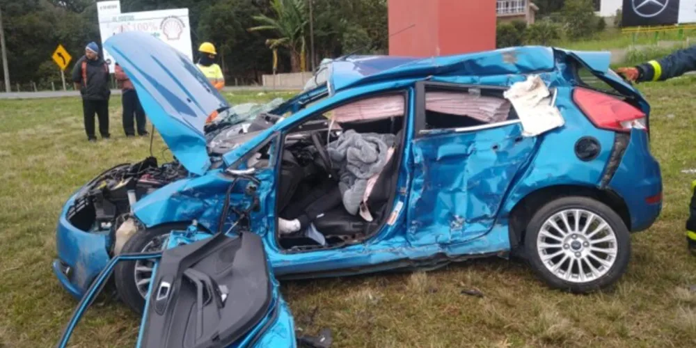 Acidente aconteceu nesta manhã no Trevo Caetano, na BR-373