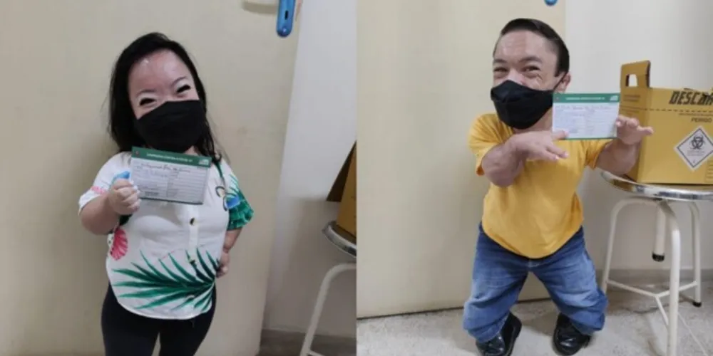 Paulo Gabriel da Silva Barros e Katyucia Barros moram em Itapeva (SP) e tomaram a primeira dose da AstraZeneca