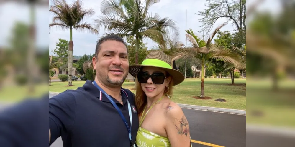 TRIP – No registro especial, o casal Janaina Uliana e Fabiano Scheffer esteve recentemente curtindo temporada de lazer e descanso em Jurema Águas Quentes.