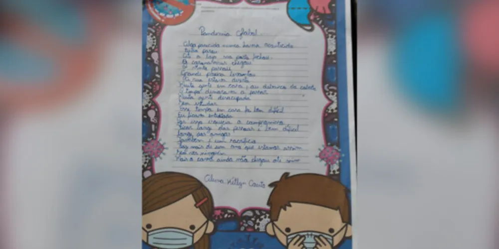 Um dos poemas  mostra como foi desenvolvido o trabalho