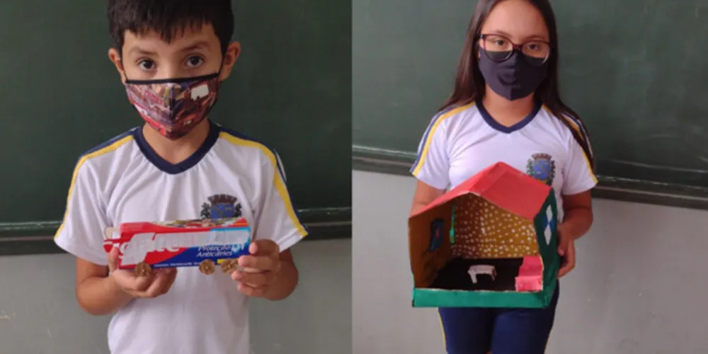 Criatividade tomou conta dos alunos na hora de confeccionarem seus brinquedos