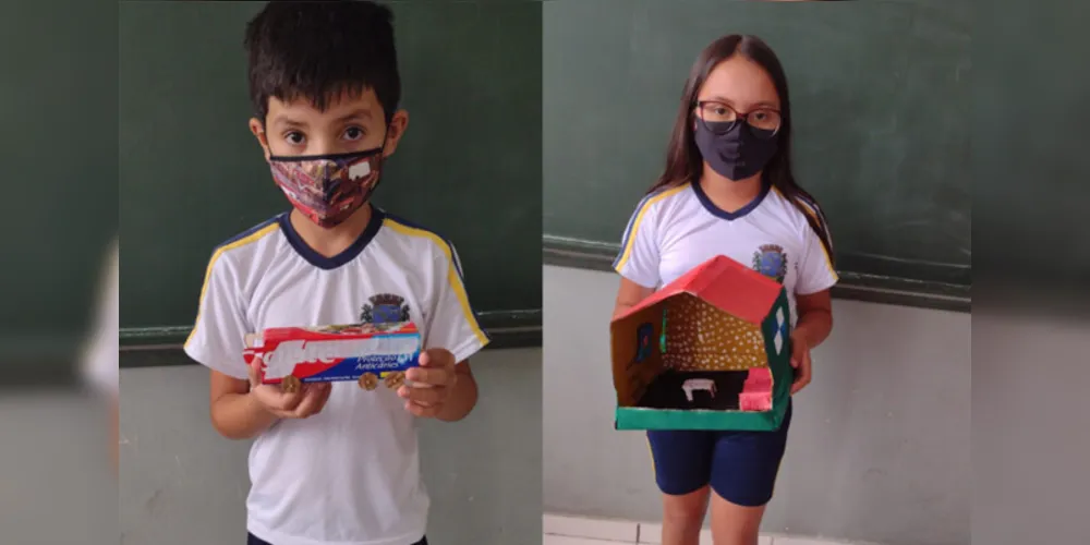 Criatividade tomou conta dos alunos na hora de confeccionarem seus brinquedos