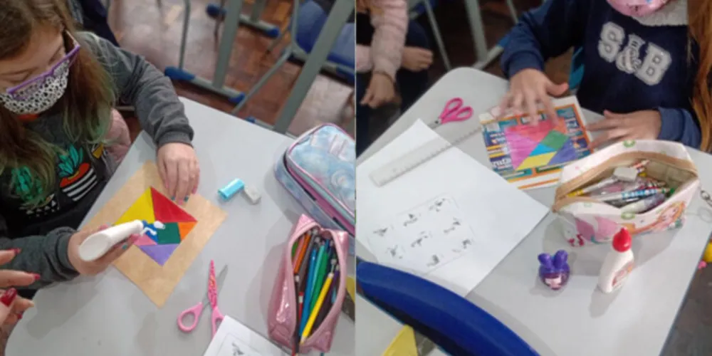 Imagem ilustrativa da imagem Quinto ano de Irati trabalha com características do tangram