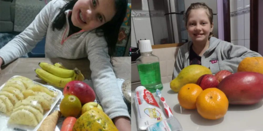 Alunas registraram suas produções em casa