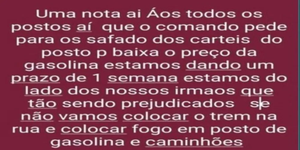 Conforme a publicação do CV, os postos têm uma semana de prazo para reduzir o preço dos combustíveis