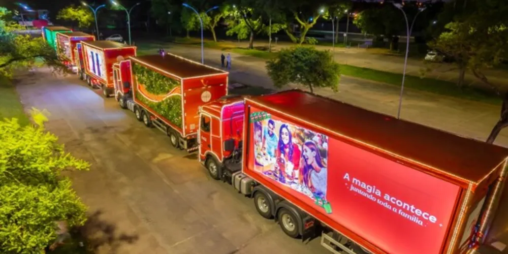 Ponta Grossa será a primeira cidade do Brasil a receber a tradicional caravana dos caminhões iluminados e decorados da marca nesta quarta (03/11), no início da noite
