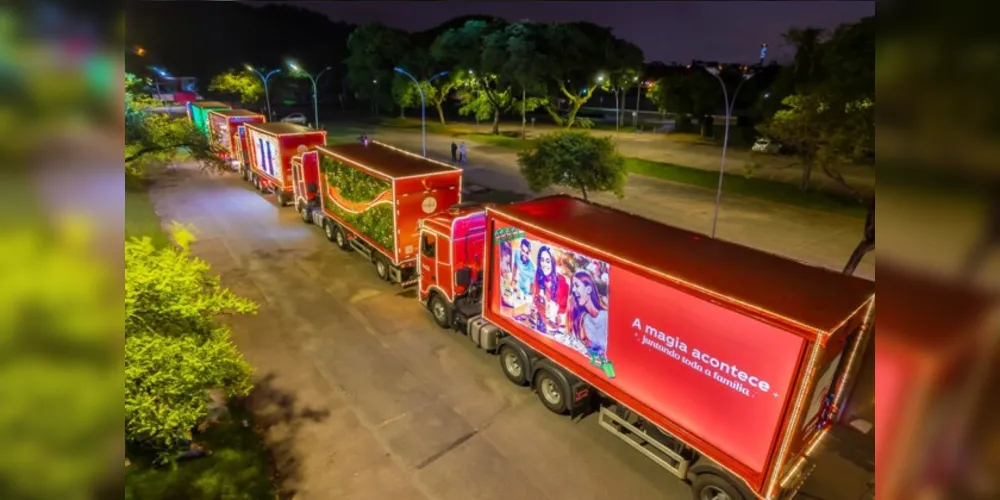 Ponta Grossa será a primeira cidade do Brasil a receber a tradicional caravana dos caminhões iluminados e decorados da marca nesta quarta (03/11), no início da noite