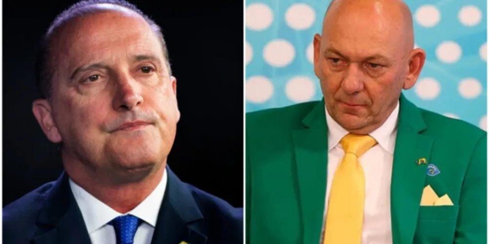 Ministro Onyx Lorenzoni (à esquerda) e o empresário Luciano Hang (à direita).