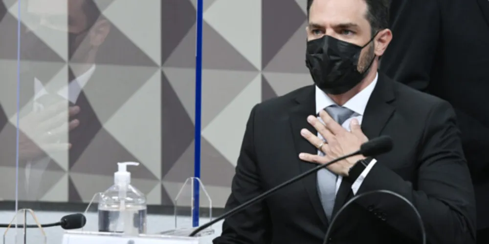 Sócio da Belcher Farmacêutica, Emanuel Catori, durante oitiva da 'CPI da Pandemia'.