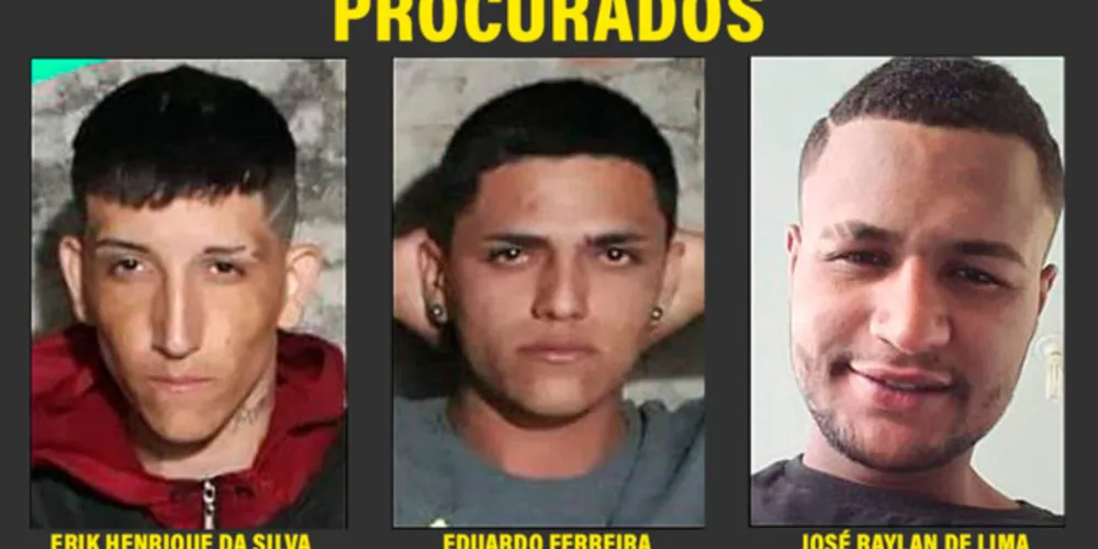 A Polícia Civil do Paraná divulga fotografia de suspeitos de homicídio