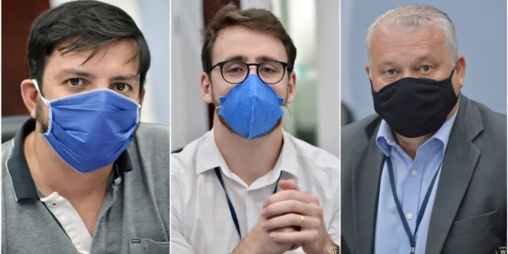 Vereadores de Ponta Grossa: Ede Pimentel, Geraldo Stocco e Izaías Salustiano, ambos do PSB.