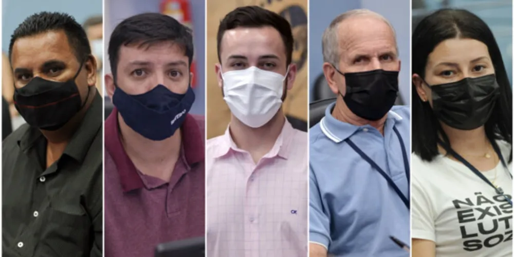 Da esquerda para a direita: Divo; Ede; Chociai; Jairton; e Joce Canto.