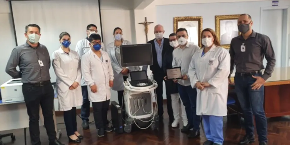 Deputado Federal Aliel Machado visitou a Santa Casa de Ponta Grossa para entrega oficial do equipamento de ultrassonografia