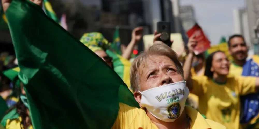 Avenida Paulista na tarde desta terça-feira (7), em ato pró Bolsonaro