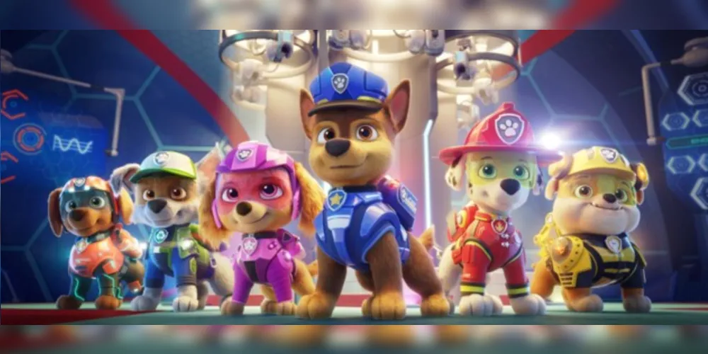 Famílias poderão assistir ao novo filme da Patrulha Canina em uma experiência de cinema a céu aberto