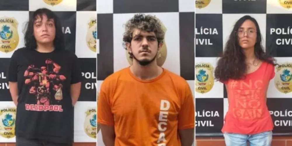 Freya (esquerda), Jeferson (centro) e Raíssa (direita), os assassinos de Ariane