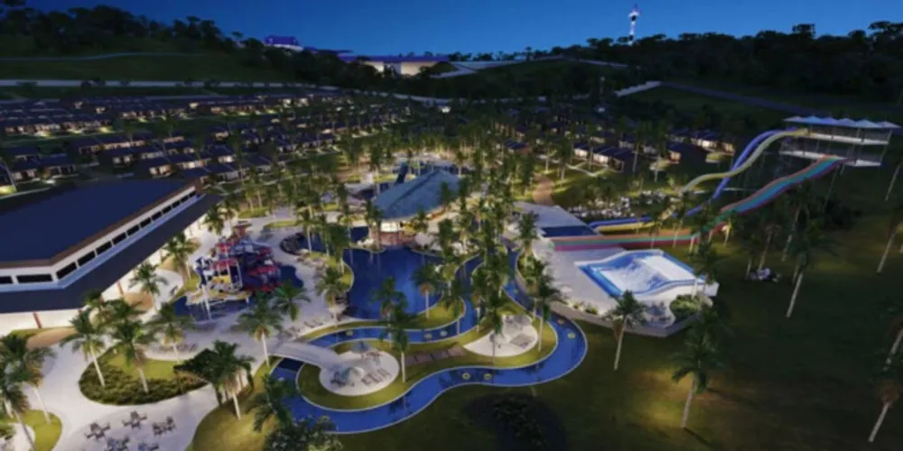 O resort contará com 308 chalés, águas quentes termais, parque indoor com cascatas, aquaplay, piscina de ondas, boliche, entre vários outros atrativos.