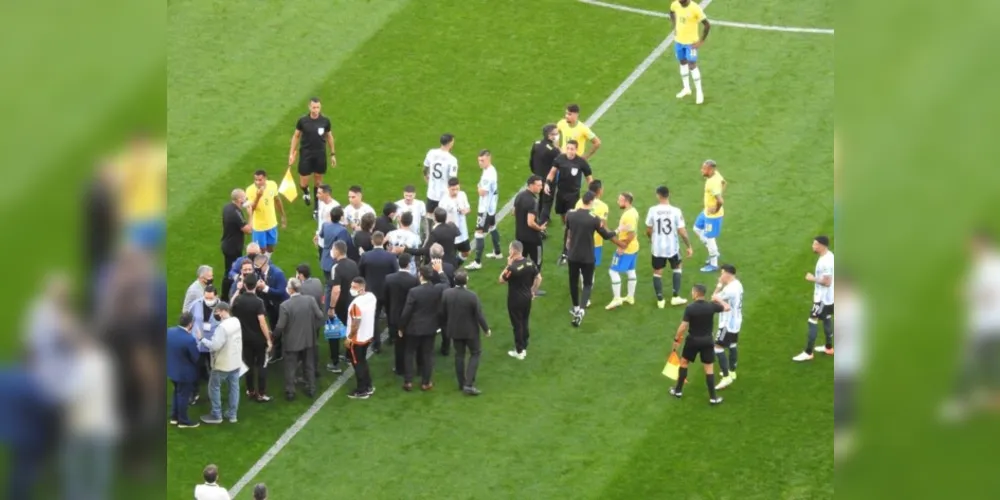 Jogo foi paralisado pela Anvisa, pois jogadores da Argentina não cumpriram quarentena ao entrar no Brasil