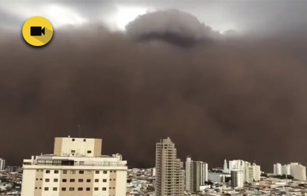 A nuvem de poeira atingiu Guaíra, Ribeirão Preto, Franca, Orlândia, Jardinópolis e Viradouro.