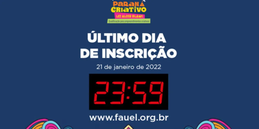 O encerramento para as inscrições no edital Bolsa Paraná Criativo é nesta sexta-feira (21), às 23h59.