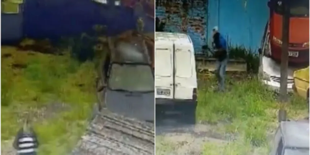 Situação foi flagrada pelas câmeras de segurança do local.