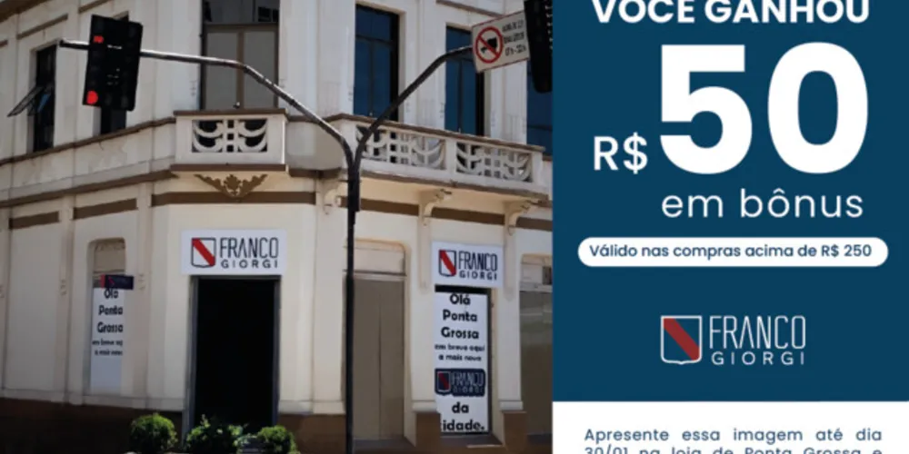 Nova Franco Giorgi Ponta Grossa chega na cidade dia 28 de janeiro, sexta feira