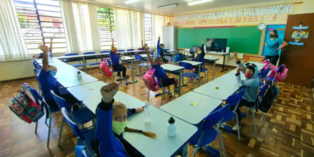 Em 2021, as salas de aula tiveram menos alunos por conta da pandemia da covid-19.