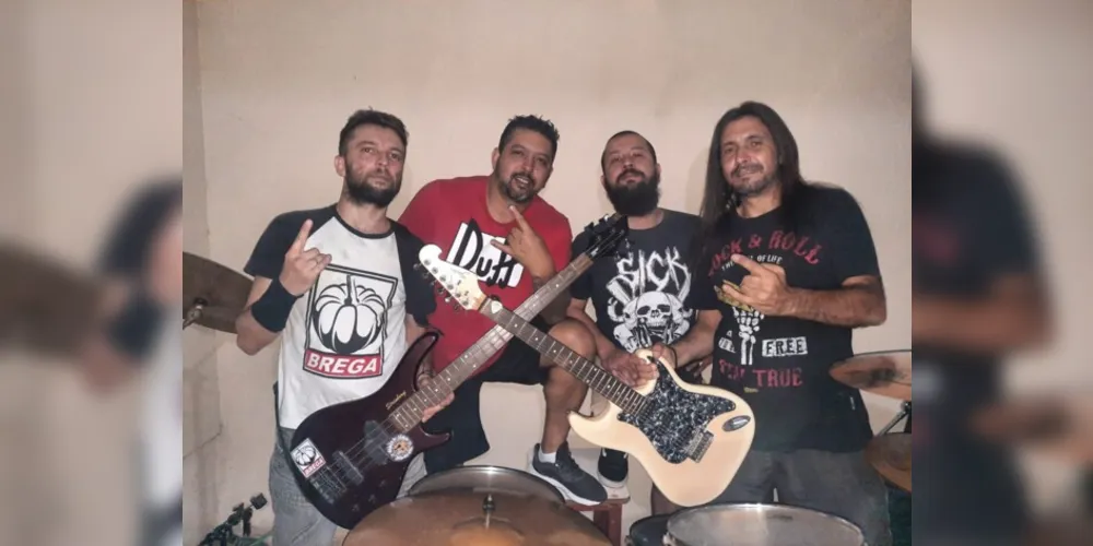 Integrantes que fazem parte da 'Banda Caieros', grupo ponta-grossense.