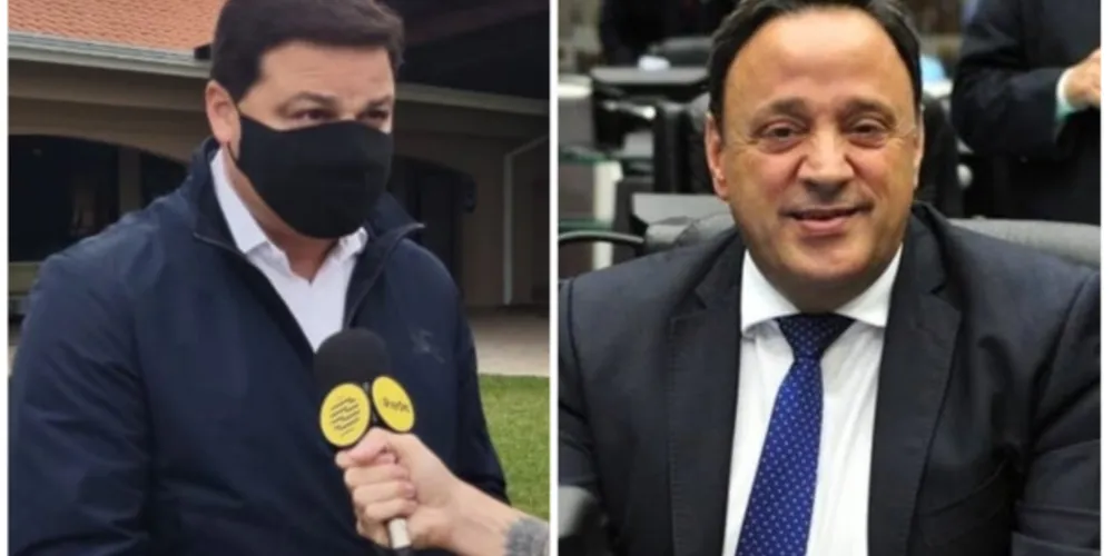 À esquerda o secretário Sandro Alex e à direita o deputado estadual Hussein Bakri.