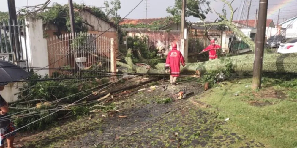 O evento meteorológico aconteceu por volta das 15h30 desta quinta-feira, no Núcleo 31 de Março, em Ponta Grossa
